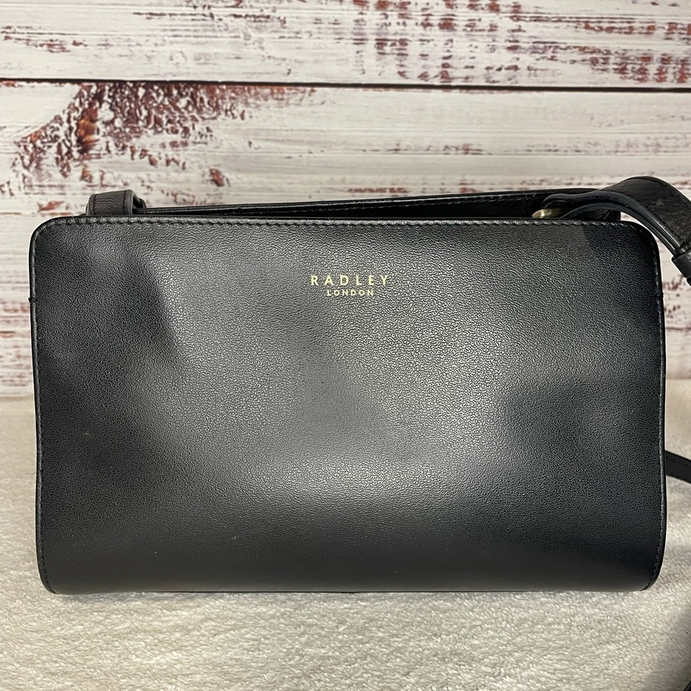 Radley London Black Leather Multi Pocket‎ Cross Body Bag